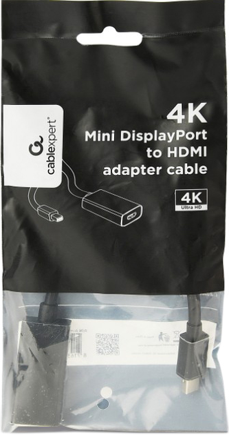 Адаптер-перехідник Cablexpert Mini DisplayPort на HDMI (A-mDPM-HDMIF4K-01) - зображення 2