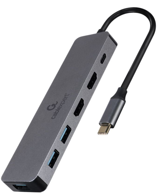 Док-станція Cablexpert USB-C 3 в 1 (Хаб/HDMI/PD) (A-CM-COMBO3-03) - зображення 1