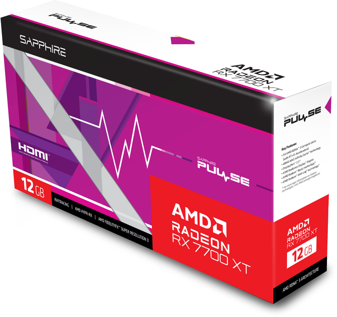 Відеокарта Sapphire PCI-Ex Radeon RX 7700 XT Pulse 12GB GDDR6 (192bit) (2544/18000) (2 х HDMI, 2 x DisplayPort) (11335-04-20G) - зображення 6