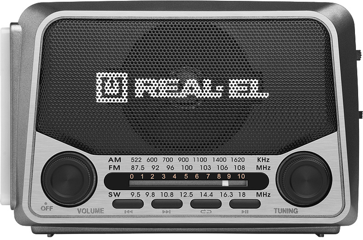 Портативний радіоприймач Real-El X-525 Сірий (EL121800004) - зображення 1