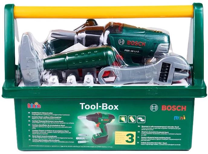 Zestaw zabawek Klein Bosch Mini Tool Box with Cordless Drill (4009847085207) - obraz 1
