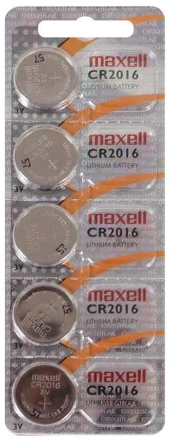 Батарейка літієва (таблетка) Maxell CR2016 blister 5 шт (MX-131272) - зображення 1