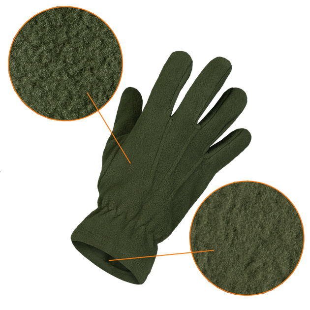 Перчатки тактические флисовые демисезонные для силовых структур Universal Олива (7353) M TR_7353 - изображение 2