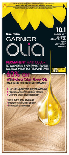 Фарба для волосся Garnier Olia 10.1 Попелястий дуже світлий блонд 159 г (3600542243872) - зображення 1