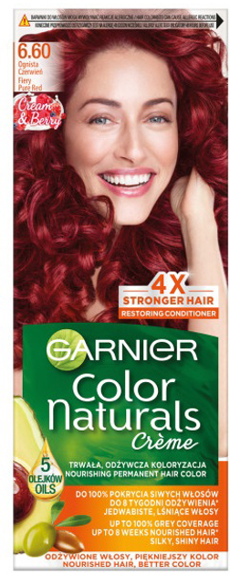 Krem koloryzujący do włosów Garnier Color Naturals Creme 6.60 Ognista Czerwień 156 g (3600541217140) - obraz 1