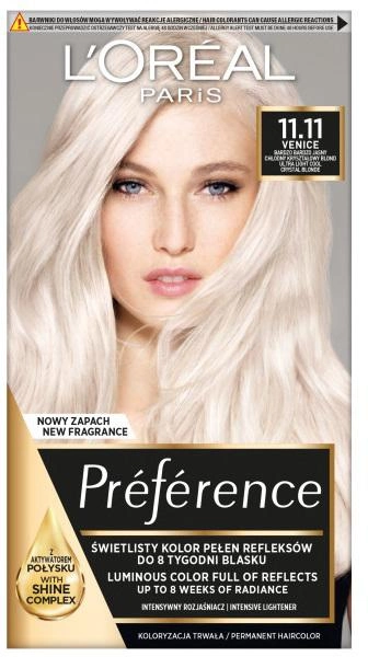 Фарба для волосся L'Oreal Paris Preference фарба для волосся 11.11 Венеція 251 г (3600523018239) - зображення 1
