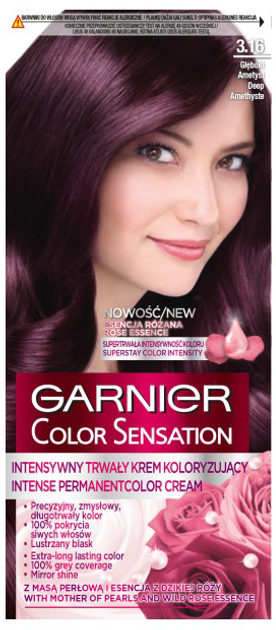 Krem koloryzujący do włosów Garnier Color Sensation 3.16 Głęboki Ametyst 163 g (3600541136748) - obraz 1
