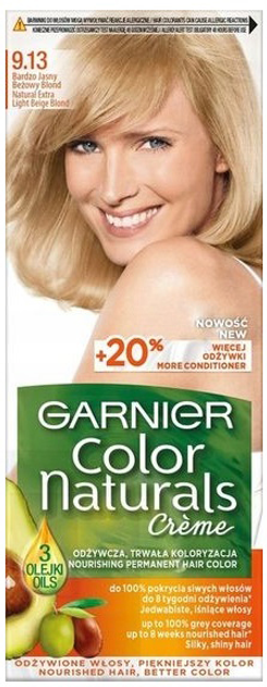 Krem koloryzujący do włosów Garnier Color Naturals Creme 9.13 Bardzo Jasny Beżowy Blond 156 g (3600540379252) - obraz 1