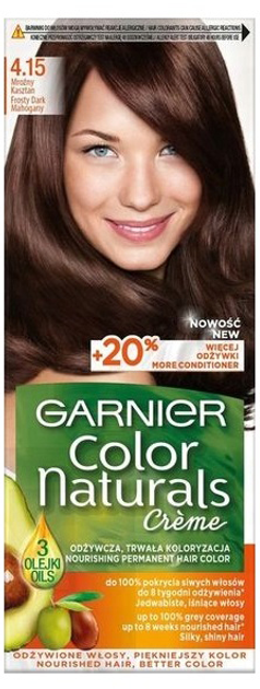 Krem koloryzujący do włosów Garnier Color Naturals Creme 4.15 Mroźny Kasztan 183 g (3600541091863) - obraz 1