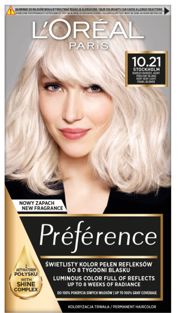 Краска для волос L'Oreal Paris Preference 10.21 Стокгольм 277 г ...