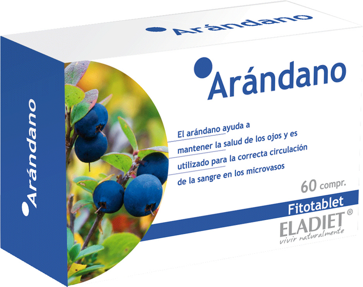 Suplement diety Eladiet Arandano Fitotablet 60 tabletek (8420101010913) - obraz 1