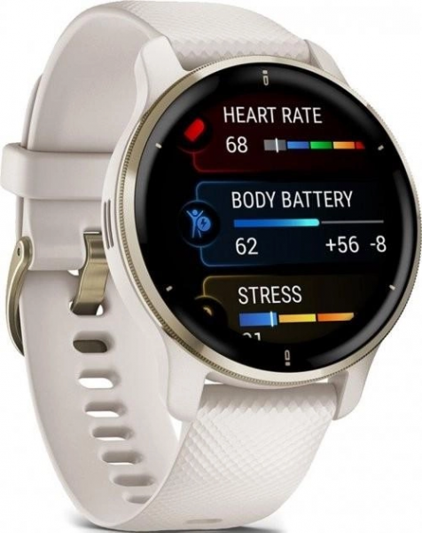 Смарт-часы Garmin Venu 2 Plus Cream Gold S. Steel Bezel w. Ivory Case and S. Band (010-02496-02/12) - изображение 4
