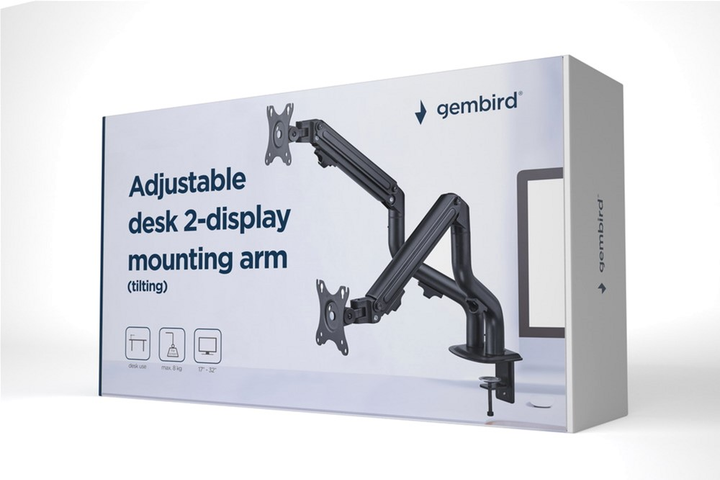 Uchwyt na dwa monitory 17-32" Gembird (MA-DA2-02) - obraz 3