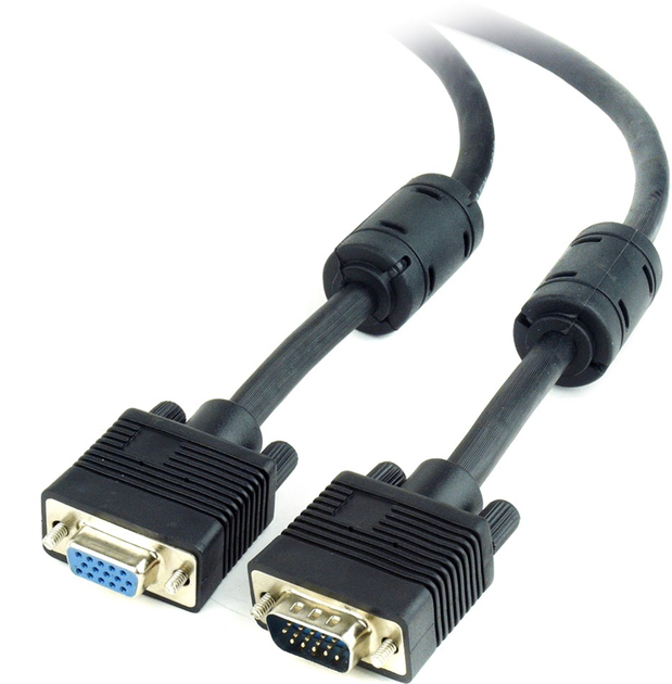 Kabel Cablexpert Premium VGA HD15M - HD15F 1.8 m 2 pierścienie ferrytowe (CC-PPVGAX-6B) - obraz 2