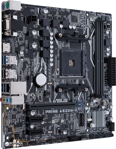 Материнська плата Asus Prime A320M-K sAM4, AMD A320, PCI-Ex16 (PRIME A320M-K) - Фото 3 Материнська плата Asus Prime A320M-K sAM4, AMD A320, PCI-Ex16 (PRIME A320M-K) - зображення 3