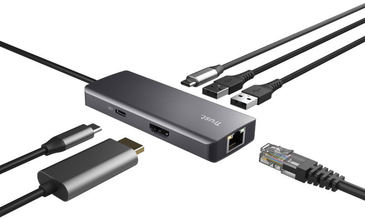 Hub USB Trust DALYX Adapter wieloportowy 6 w 1 (8713439249682) - obraz 2