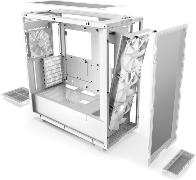 Obudowa Mid Tower NZXT H Series H7 Flow RGB 2023 Edition ATX, całość w kolorze białym (CM-H71FW-R1) - obraz 7