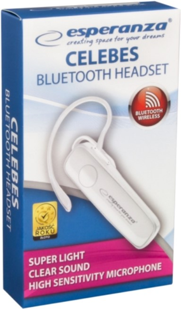 Zestaw słuchawkowy Bluetooth Esperanza EH184W Celebes Biały (5901299947531) - obraz 2