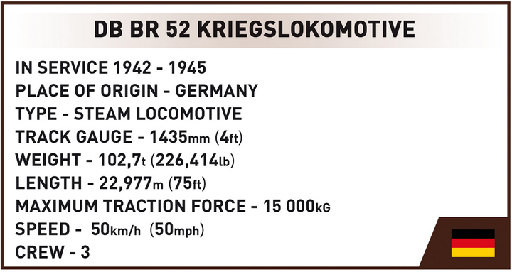 Конструктор Cobi Trains Локомотив Kriegslokomotive Class 52 2476 деталей (5902251062811) - зображення 11