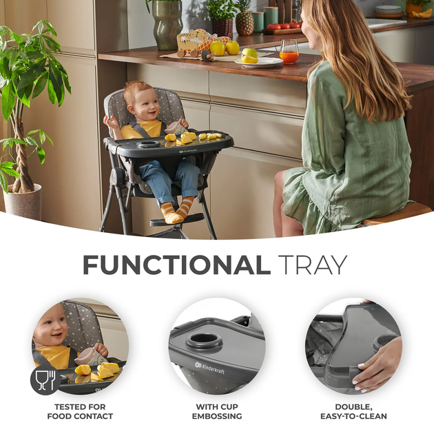Стільчик для годування Kinderkraft Foldee Grey (KHFOLD00GRY0000) - зображення 10