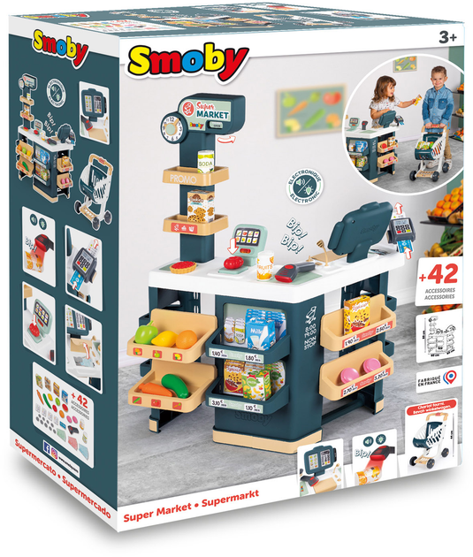 Zestaw gier Smoby Supermarket z wózkiem 42 akcesoria (7600350239) - obraz 3