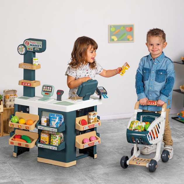 Zestaw gier Smoby Supermarket z wózkiem 42 akcesoria (7600350239) - obraz 5