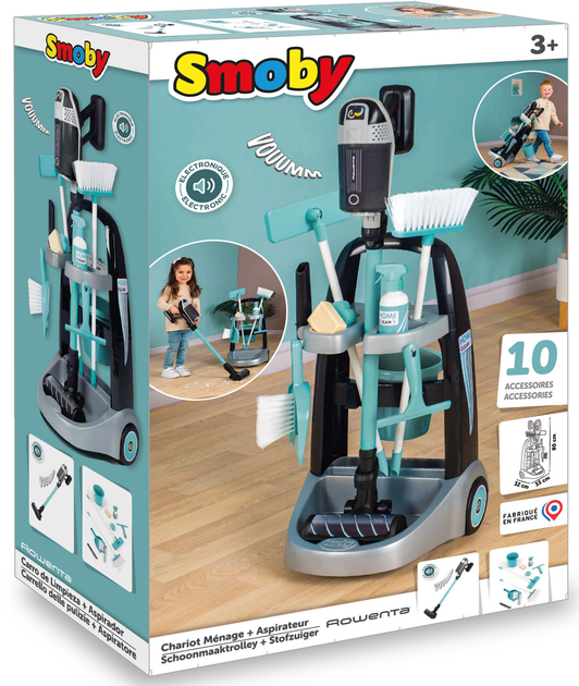 Візок для прибирання Smoby з ручним пилососом Ровента та аксесуарами (7600330319) - зображення 7