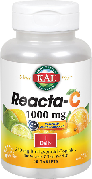 Дієтична добавка KAL Reacta 1000 мг 60 таблеток (0021245835738) - зображення 1