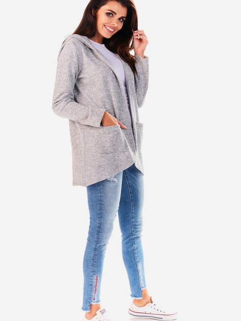 Kardigan damski z kieszeniami Awama A196 L/XL Szary (5902360517721) - obraz 5