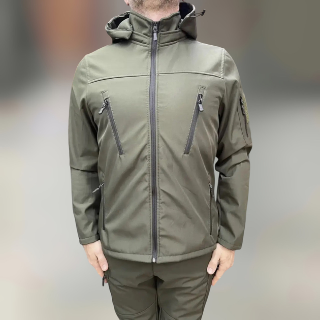 Куртка тактическая, Softshell, цвет Олива, размер M, демисезонная флисовая куртка для военных софтшелл - изображение 1
