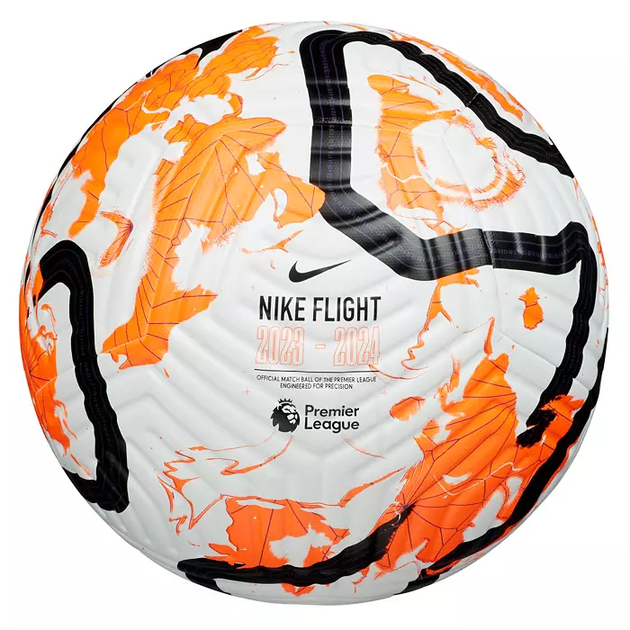 М'яч футбольний Nike Flight Premier League OMB FB2979-100 №5 Біло-жовтогарячий - зображення 3