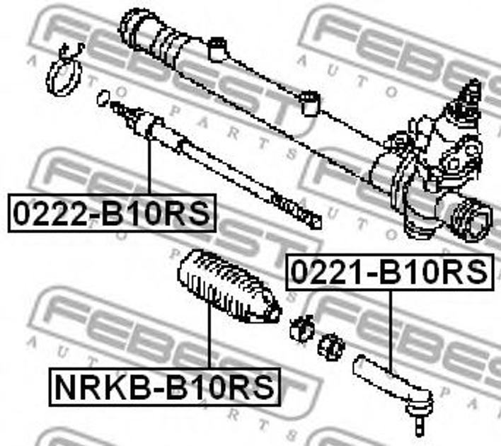 Наконечник рулевой тяги Almera 06- Febest (0221B10RS) - изображение 2