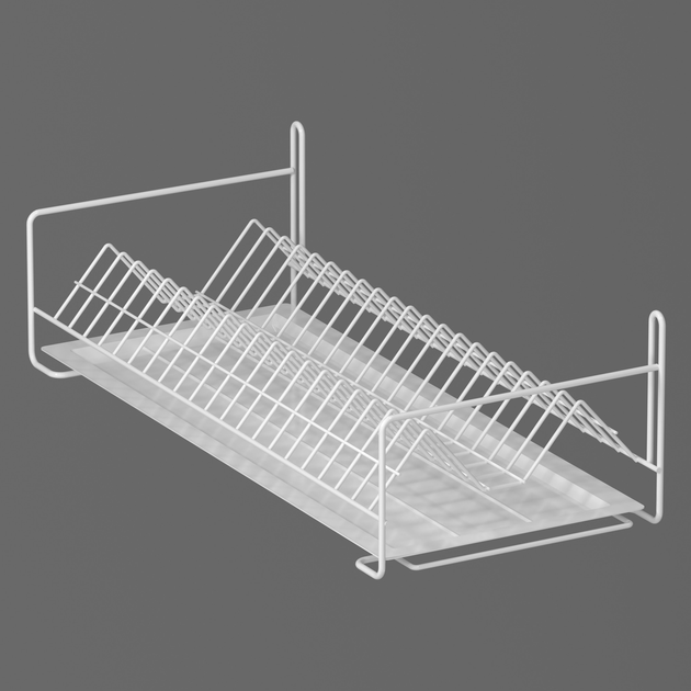 Сушка (сушилка) для посуды Металл-Стиль, белый, 1-ярусная с креплением ...