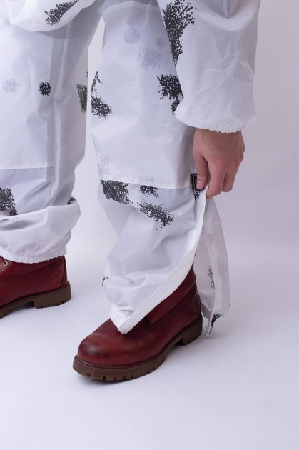 Зимовий маскхалат білий клякса костюм зимовий маскувальний клякса, маскхалат армійський тактичний ЗСУ зима 50 - зображення 2
