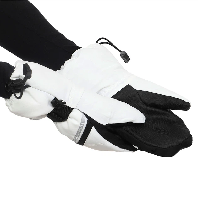 Рукавички гірськолижні дитячі Zelart Luckyloong 8778 розмір L-XL (9-12 років) White-Black - зображення 4