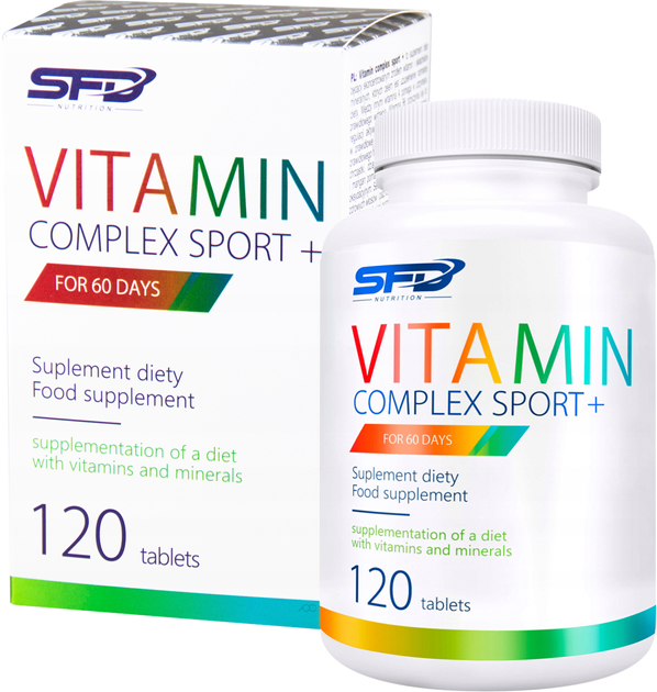 Kompleks witamin i minerałów SFD Vitamax Complex Sport+ 120 tabletek (5902837737553) - obraz 1