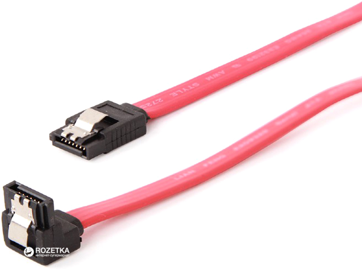 Kabel Cablexpert SATA III z kątowym złączem 0.3 m (CC-SATAM-DATA90-0.3M) - obraz 1
