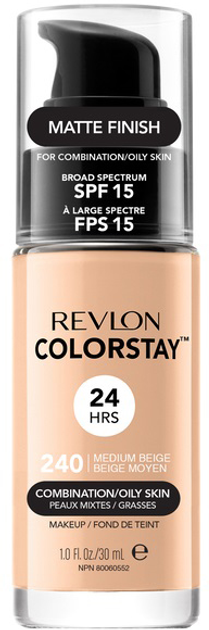 Тональна основа для обличчя Revlon ColorStay SPF15 240 Medium Beige для жирної та комбінованої шкіри 30 ml (309974700061) - зображення 1
