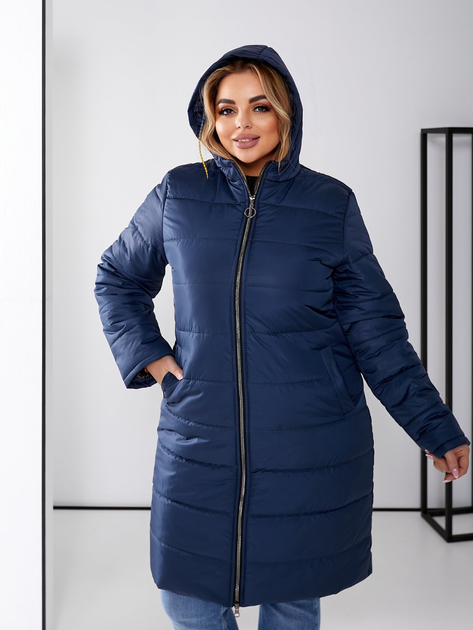 Куртка женская длинная Moskara 52-54 синяя – Брендовая одежда | ROZETKA