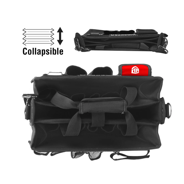 Сумка для инструмента WORKPRO 390x220x290мм органайзер, 14 карманов, с регулируемым плечевым ремнем WP281006 - Фото 3 Сумка для инструмента WORKPRO 390x220x290мм органайзер, 14 карманов, с регулируемым плечевым ремнем WP281006 - изображение 3