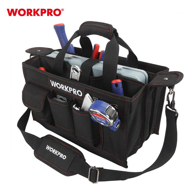 Сумка для инструмента WORKPRO 390x220x290мм органайзер, 14 карманов, с регулируемым плечевым ремнем WP281006 - Фото 5 Сумка для инструмента WORKPRO 390x220x290мм органайзер, 14 карманов, с регулируемым плечевым ремнем WP281006 - изображение 5