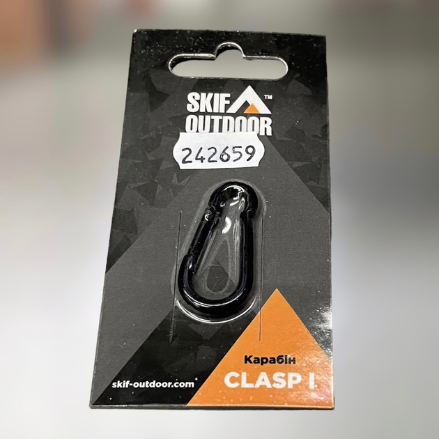 Карабін сталевий Skif Outdoor Clasp I, 35 кг, Чорний, карабін тактичний - зображення 1