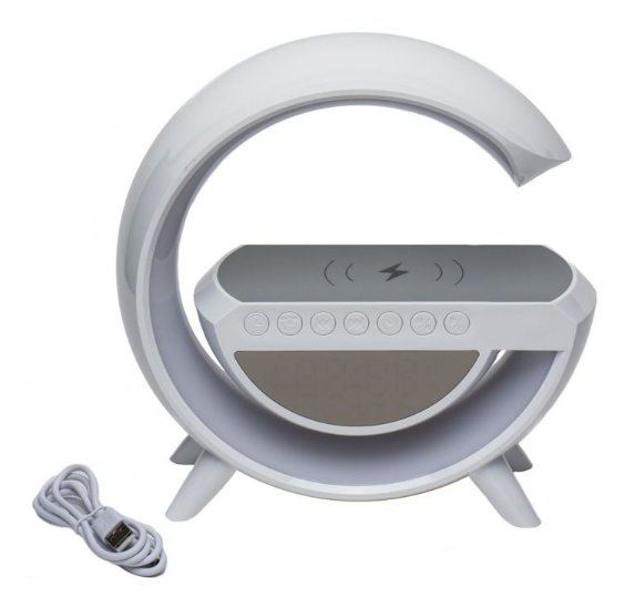 Ночник настільна лампа смарт RGB Happy Light Smart Light Sound Machine з бездротовою зарядкою 15W і Bluetooth колонкою - зображення 12