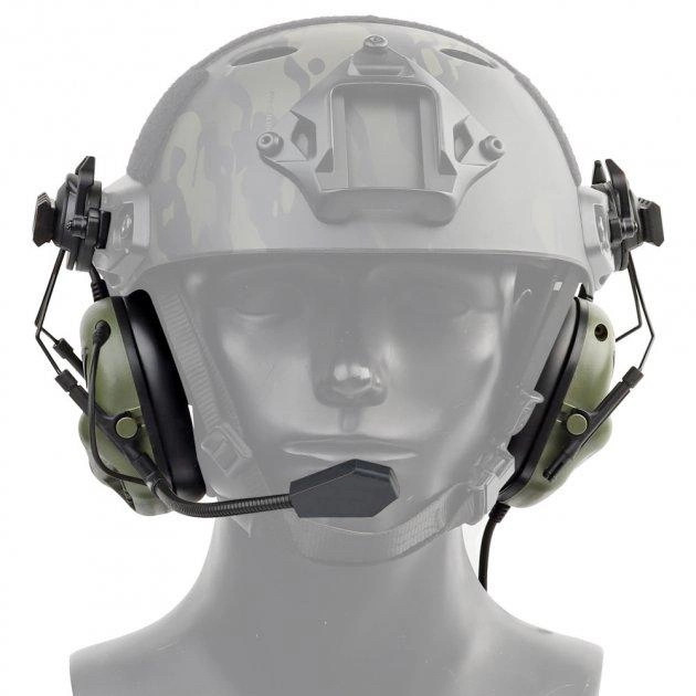 Тактические наушники с микрофоном с активным шумоподавлением на шлем типа FAST крепление в комплекте - изображение 2