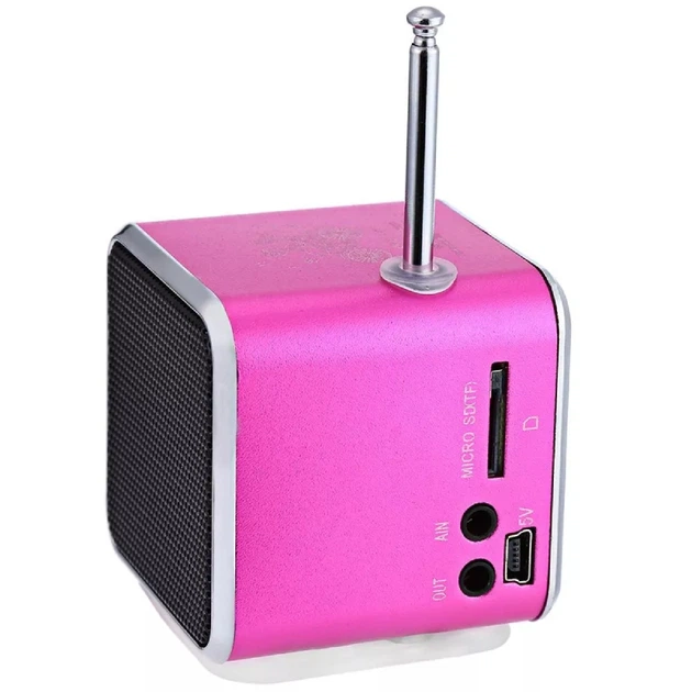 Портативная колонка Lem Berger, c Fm-радио, Bluetooth , Разъемами micro SD/TF/USB, RGB-подсветка, TD-V26, розовая - изображение 4