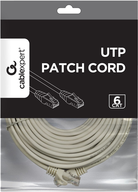 Patchcord Gembird UTP RJ-45 Cat 6 30 m Grey (8716309103602) - obraz 2