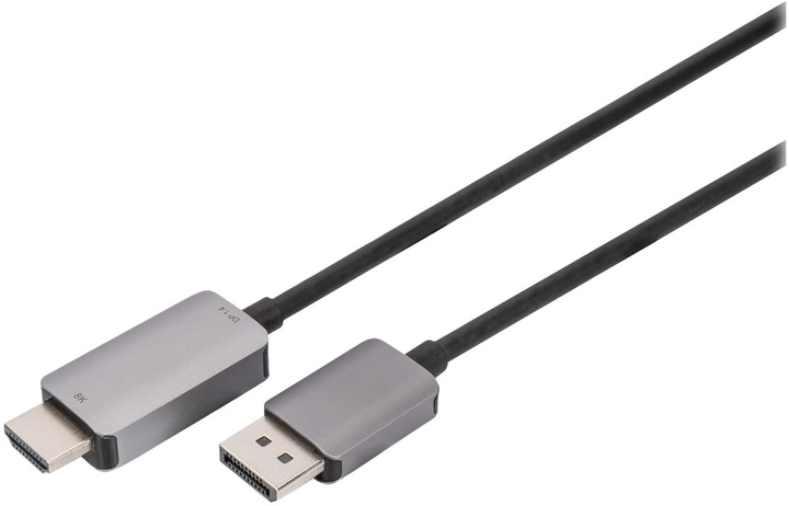 Кабель Digitus DisplayPort – HDMI 8K 60 Гц 1.8 м Black (4016032484196) - зображення 1