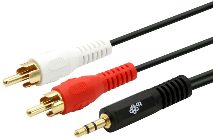 Kabel TB mini-jack 3.5 mm 2x RCA 2.5 m Black (5901500509039) - obraz 1