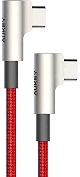 Kabel Aukey USB Type-C – USB Type-C 60W 1 m Red (5902666662774) - obraz 1