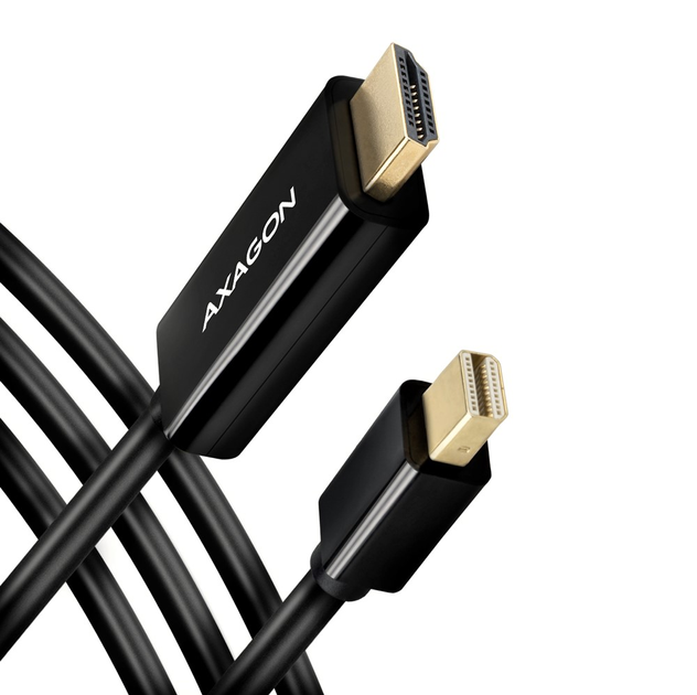 Kabel Axagon mini DisplayPort – HDMI 1.4 4K 30 Hz 1.8 m Black (8595247906090) - obraz 1